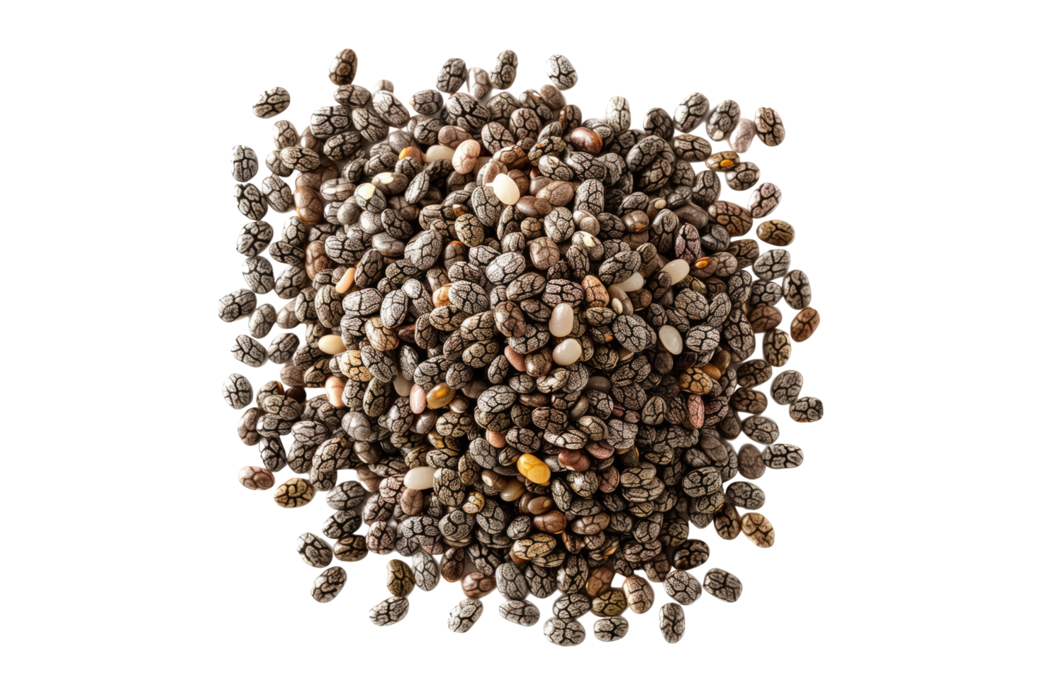 Chia seeds isolated on transparent background. png