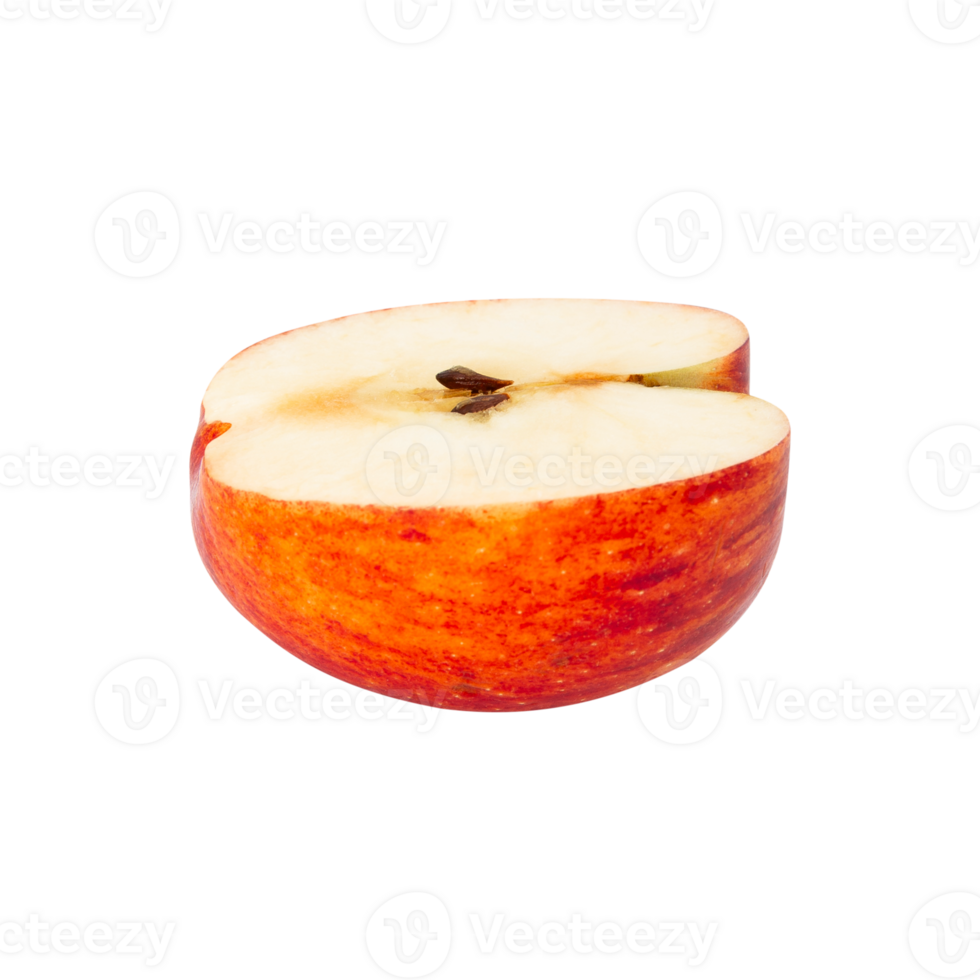 Red Apple slice, cutout, full depth of field png