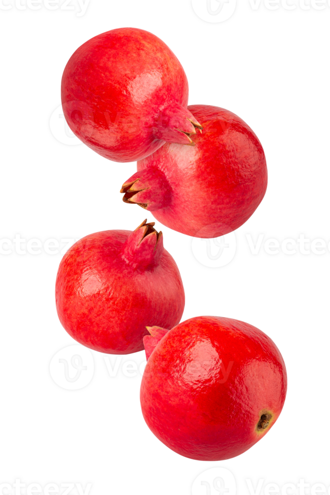 Falling Pomegranate fruit cutout, full depth of field png