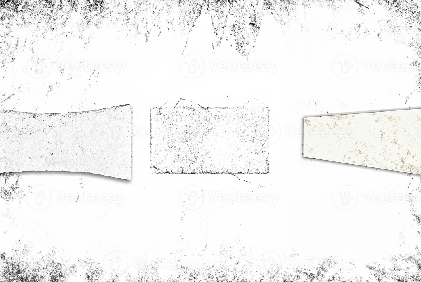 Rough, distressed border texture with black grunge edges and empty white center, ideal for overlay effects. photo