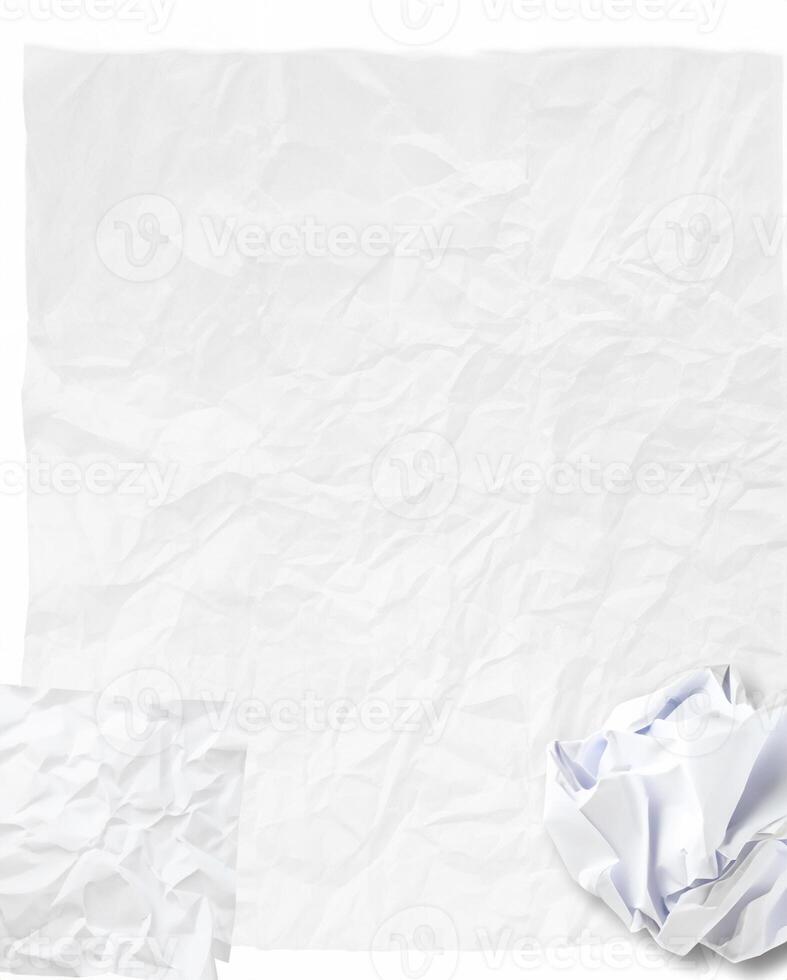 White crumpled paper texture background, ideal for graphic design, craft projects, or textured paper effects. photo