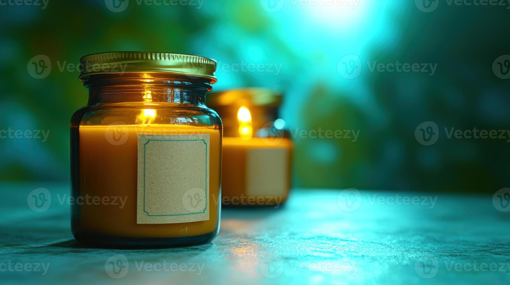 Two candles illuminate a tranquil space, creating a calming atmosphere for mindfulness photo