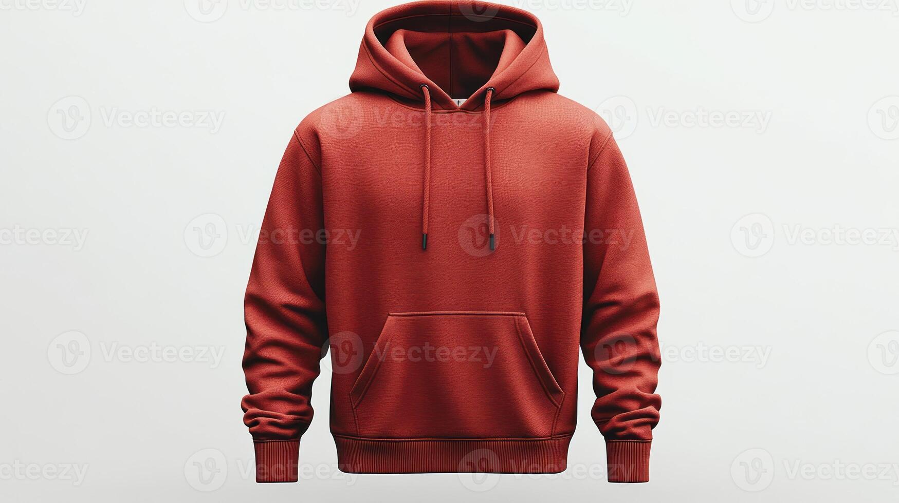 A vibrant red hoodie stands out on a neutral background, perfect for fall fashion photo