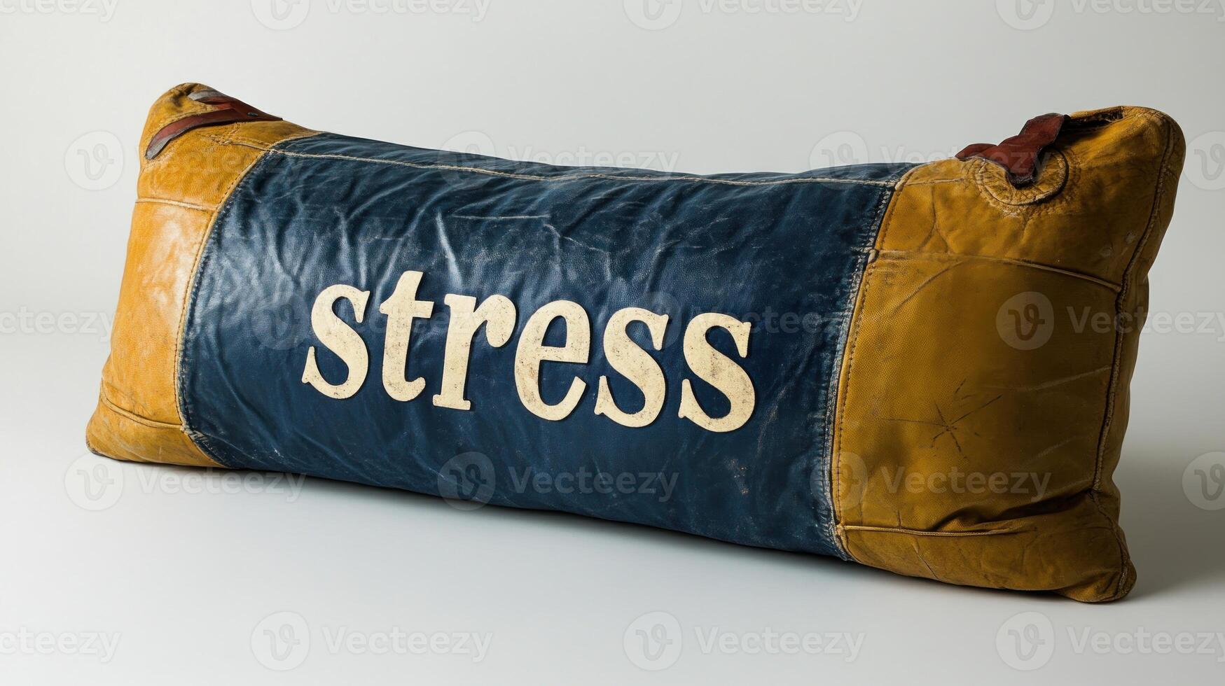 This charming leather pillow invites relaxation and stress relief in any environment photo