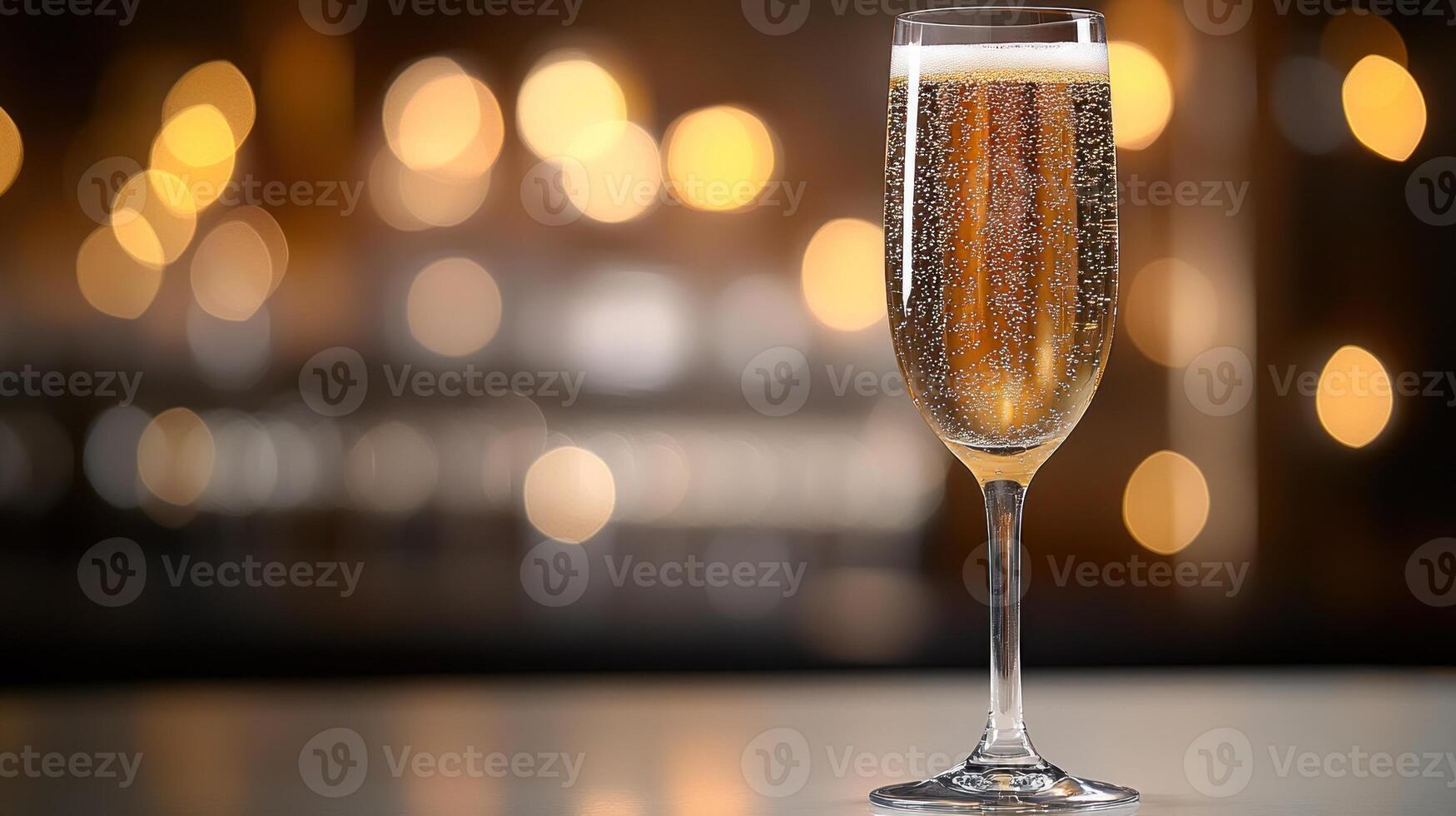 Sparkling champagne in an elegant flute captures the festive atmosphere of celebration photo