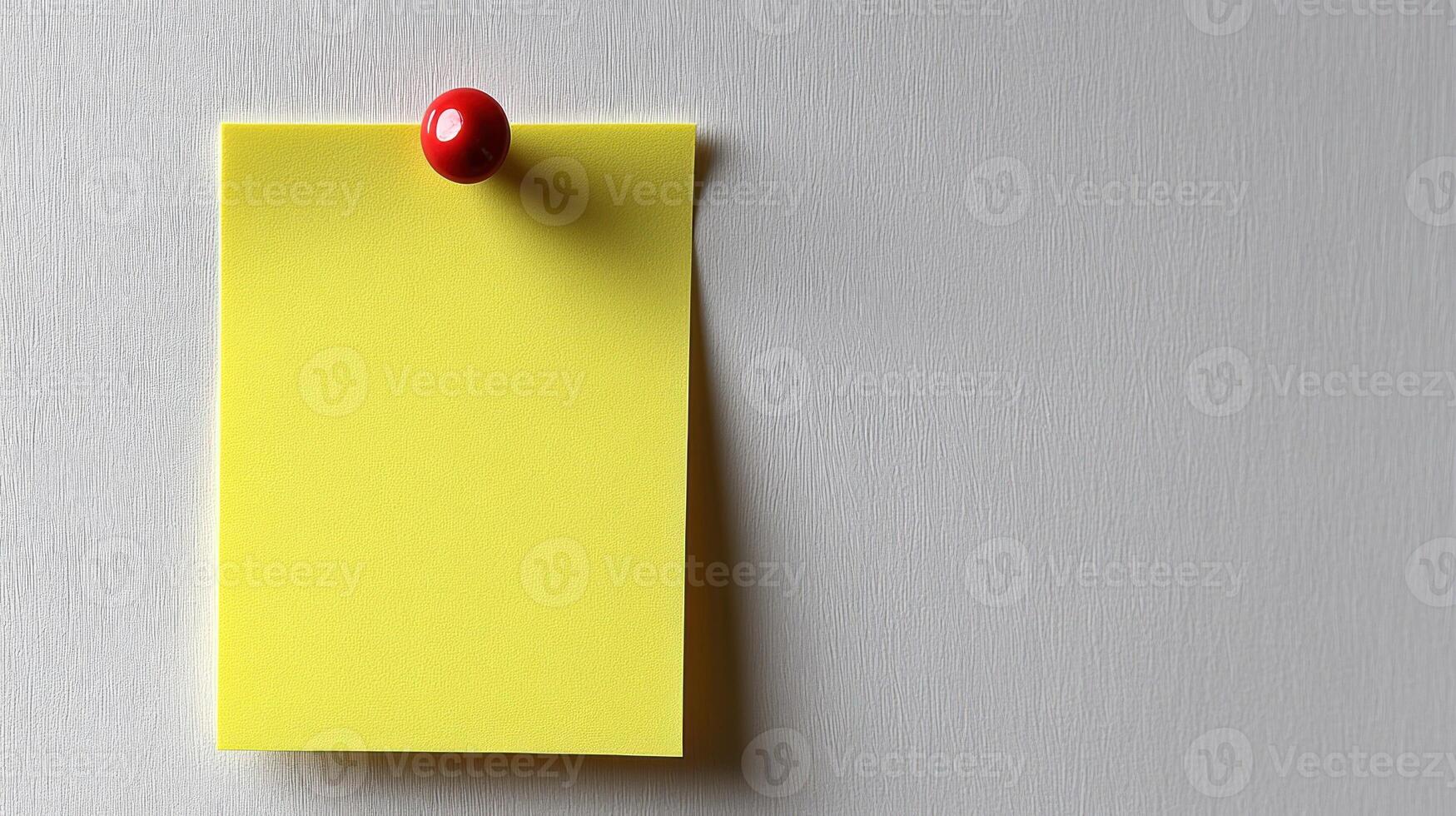 A vibrant yellow sticky note rests on a wall, ready for ideas or reminders photo