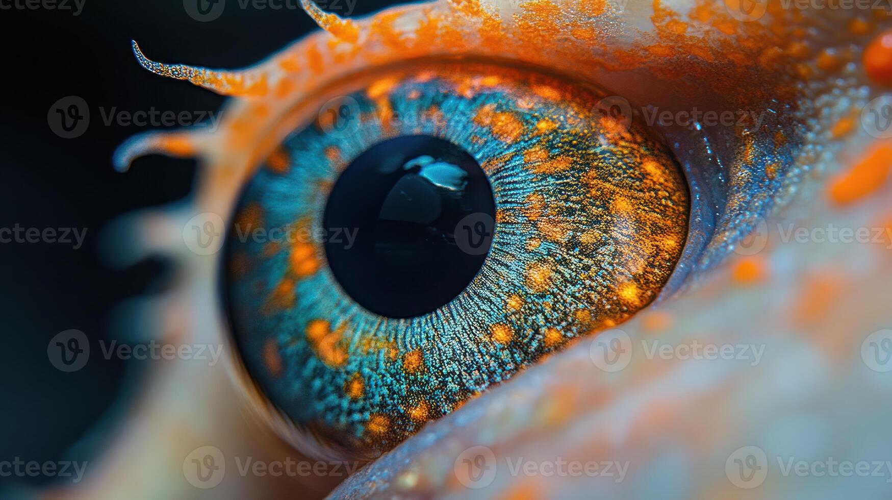 Witness the dazzling hues of a gecko's eye illuminated by soft natural light photo