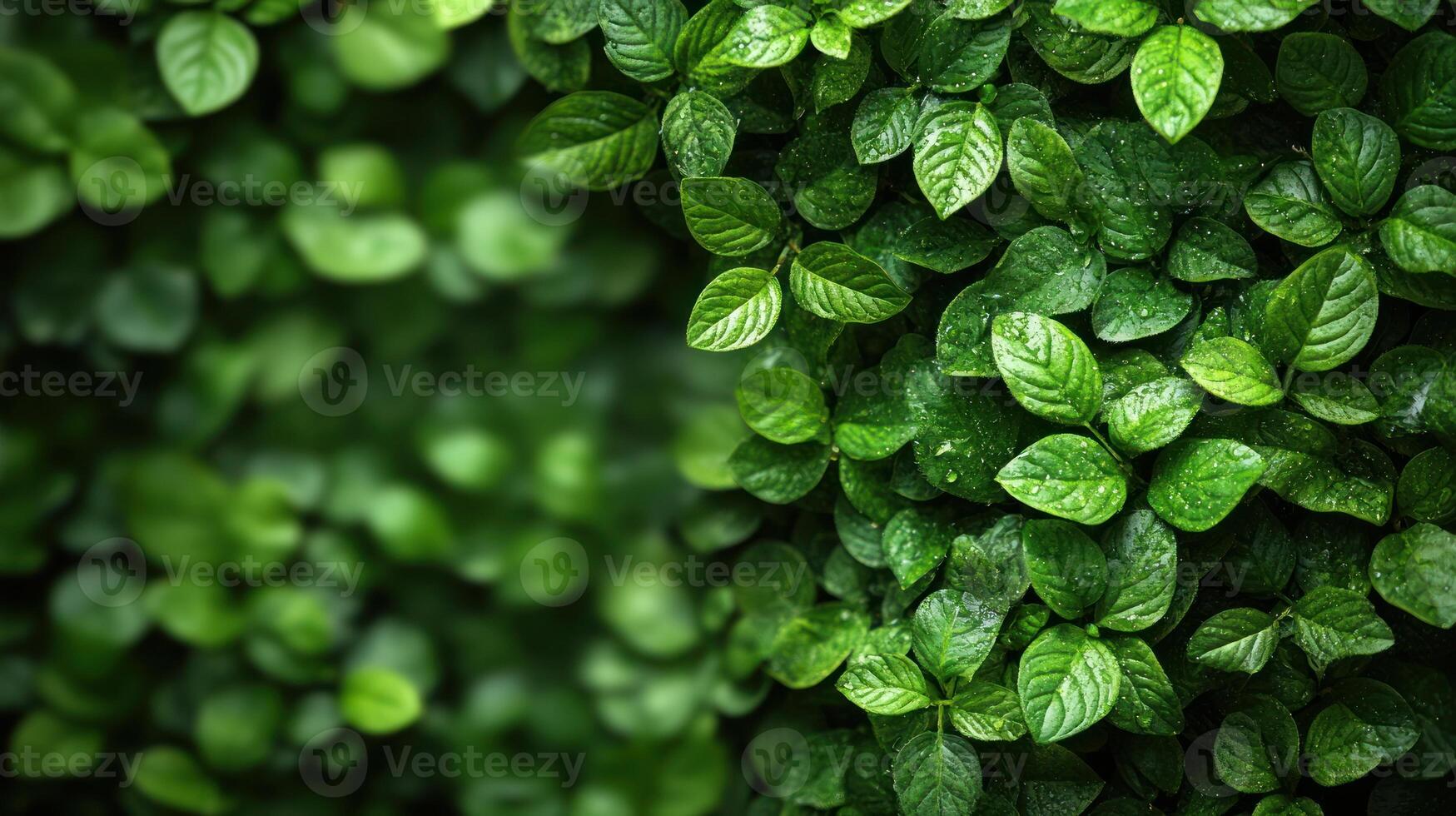 A vibrant array of green leaves fills the garden, basking in the warm sunlight photo