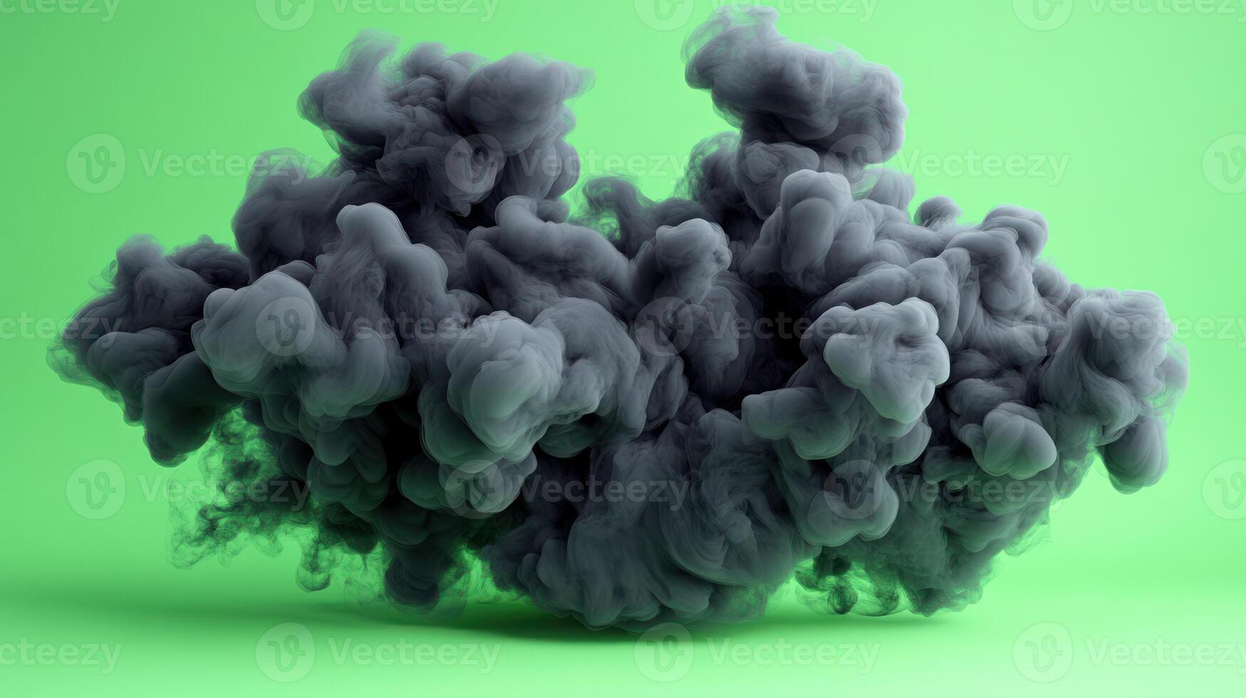 Swirling clouds of gray smoke dance playfully against an eye-catching green background photo
