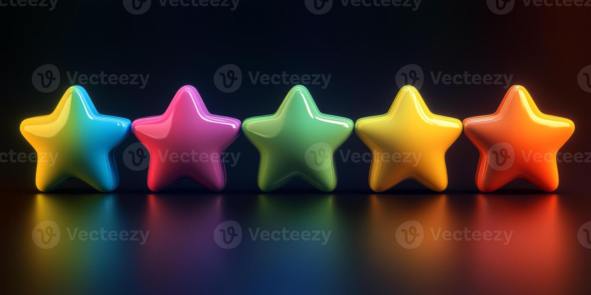 This visual illustrates a fivestar rating system, emphasizing the importance of excellent customer feedback and showcasing positive user experiences across various services and products photo