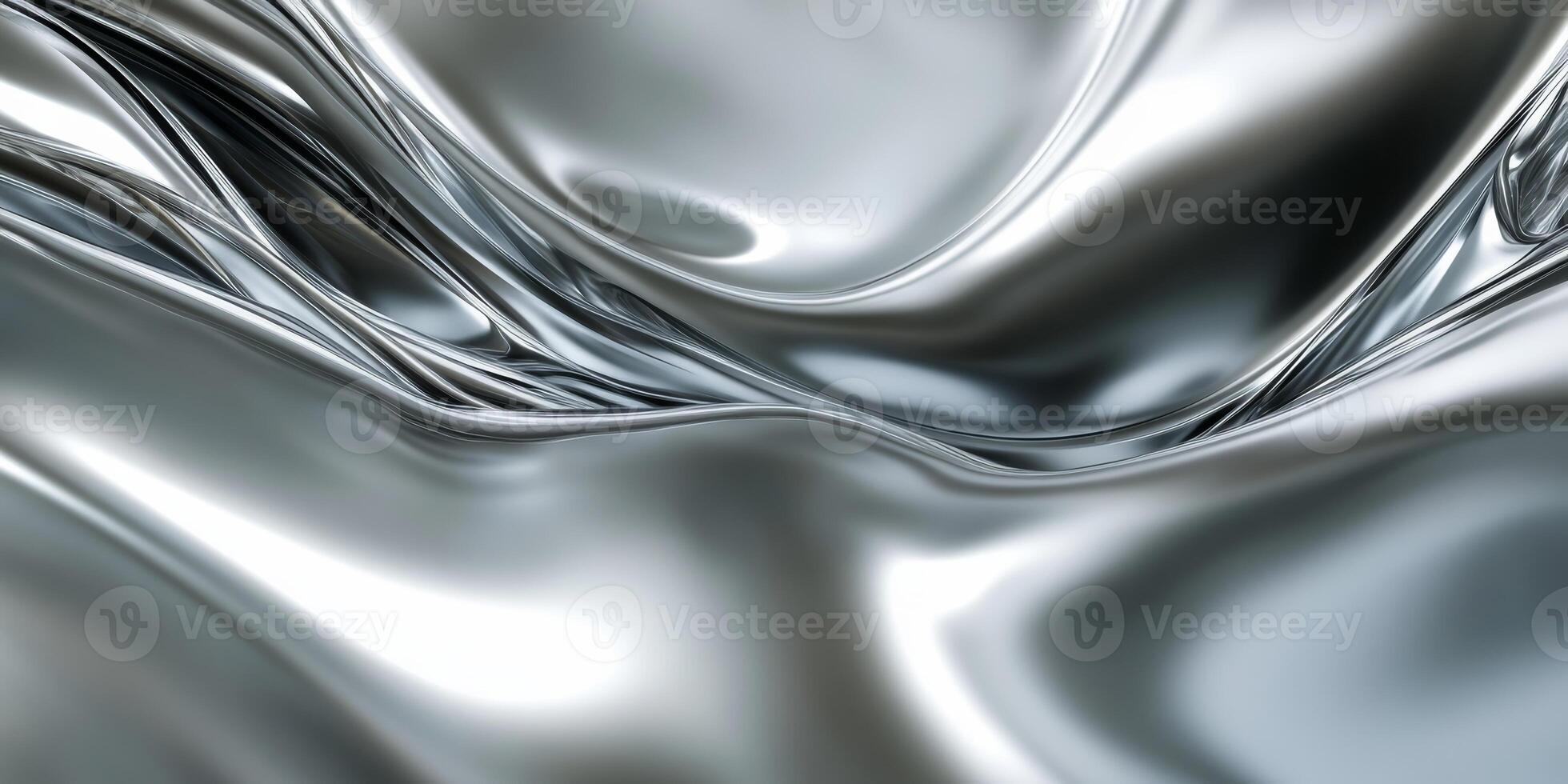 This design showcases a sleek metallic silver background with a smooth, reflective surface, highlighting elegant textures and embodying industrial elegance for modern design aesthetics photo