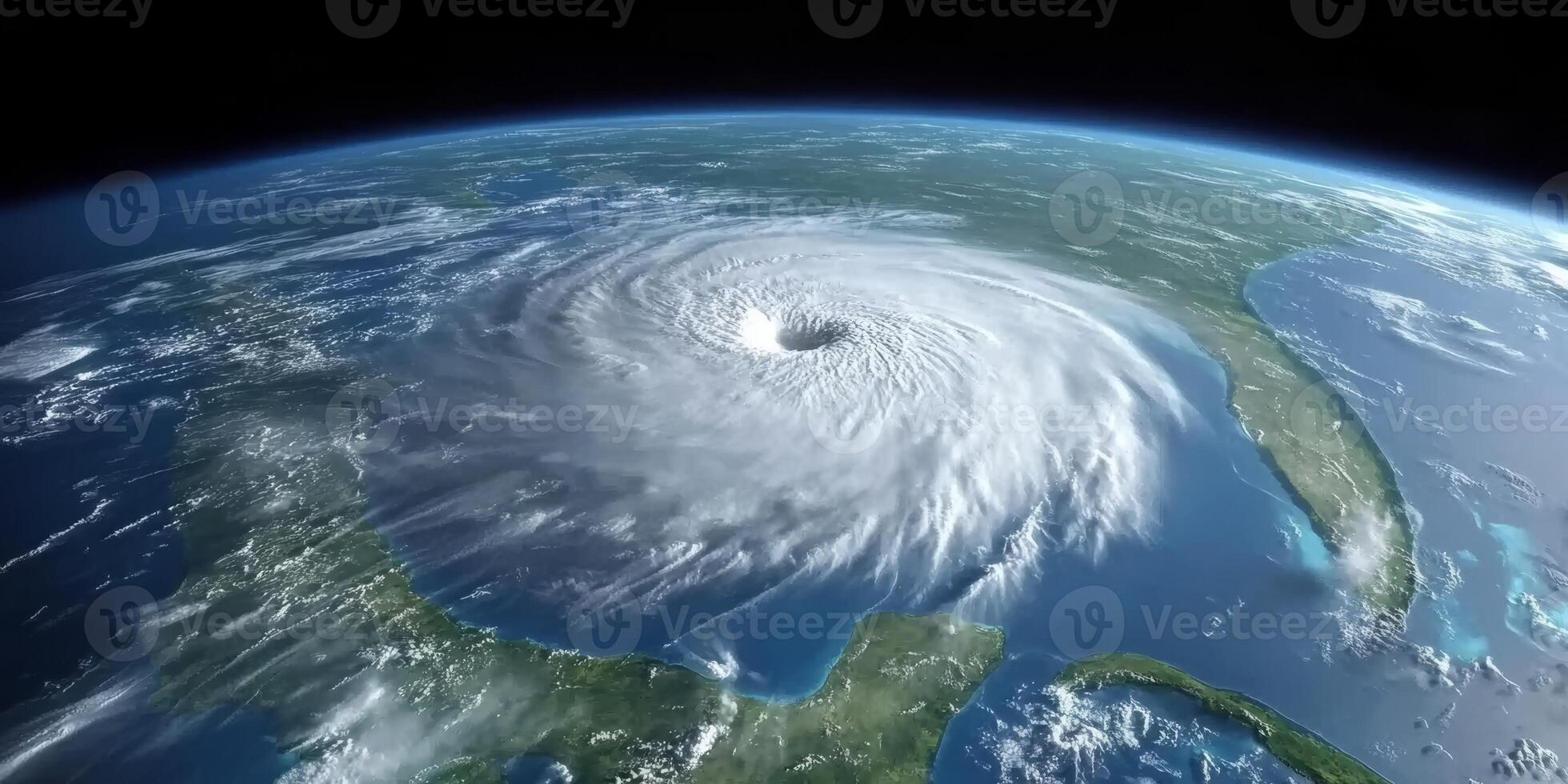 A satellite image captures the intensity and swirling winds of a hurricane in the Gulf, showcasing natures power photo