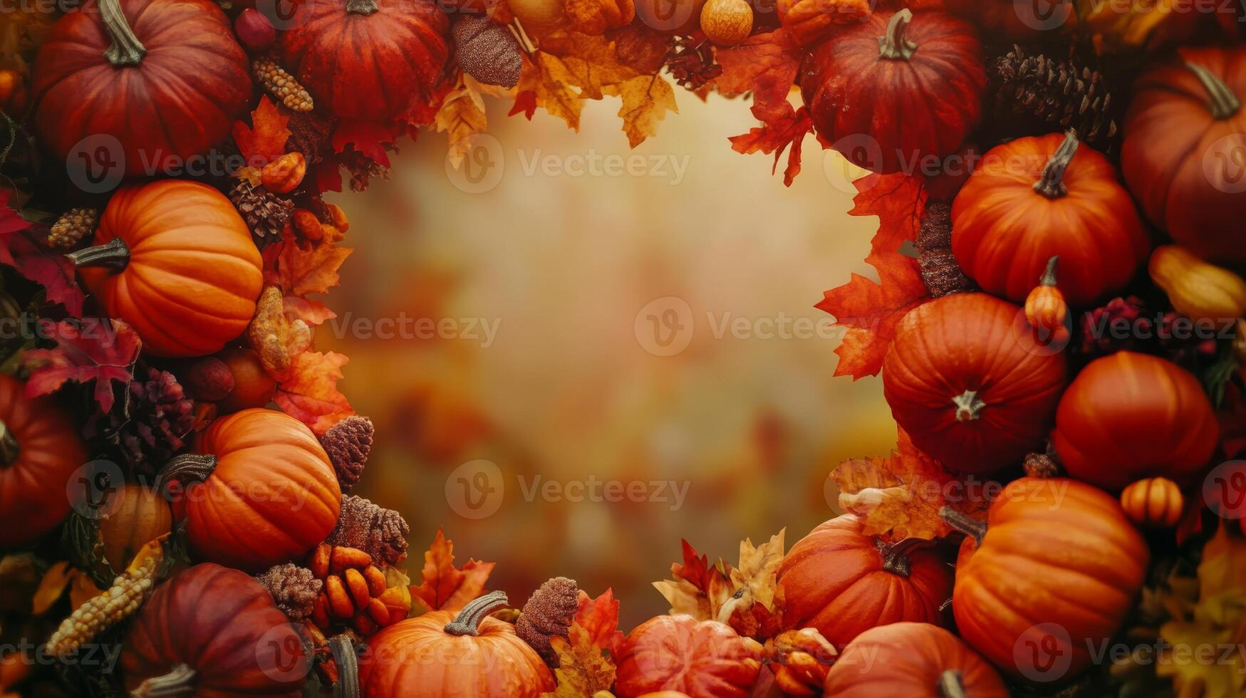 This autumnthemed frame features pumpkins, colorful foliage, and seasonal elements, ideal for invitations or heartfelt greetings to express love and warmth to cherished friends and family photo