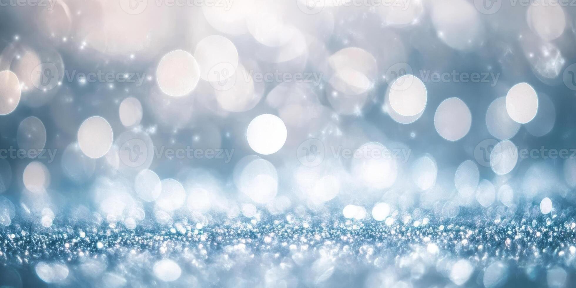 A beautifully designed light blue bokeh background with shimmering lights creates a mesmerizing winter atmosphere, perfect for decorations and enhancing aesthetic appeal in designs photo