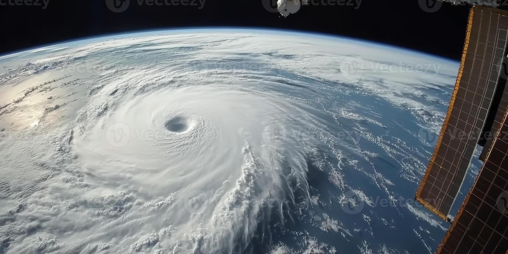A stunning satellite image shows a massive hurricane swirling over the Earth, highlighting its powerful force photo