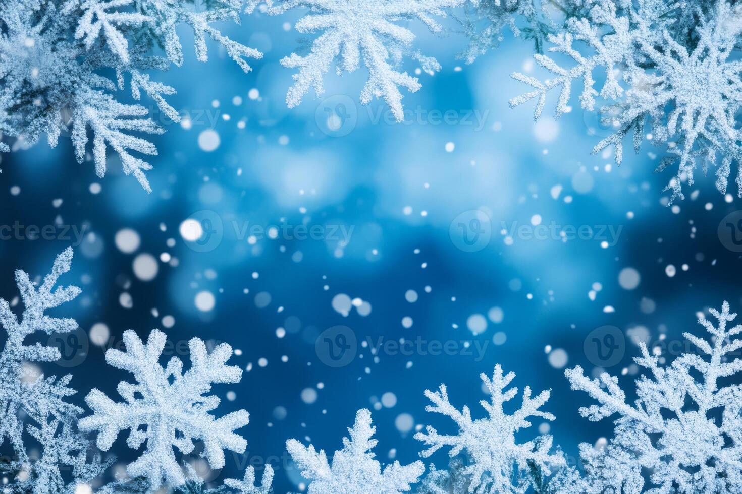 A beautiful blue winter scene with glimmering snowflakes creates an enchanting atmosphere perfect for celebrating the festive season with loved ones, bringing joy and warmth to all photo
