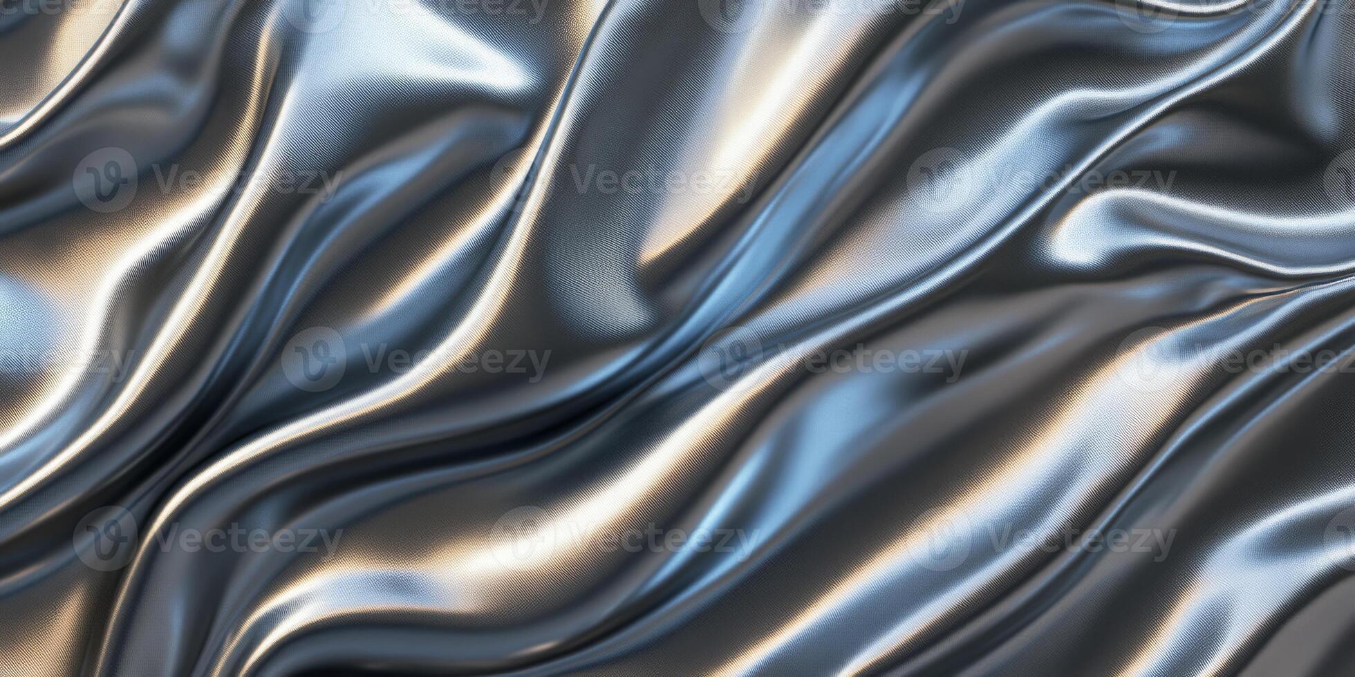 Discover a modern abstract design with smooth, shiny metallic waves in a beautiful grey and silver gradient, ideal for a sleek wallpaper or artistic backdrop to enhance your space photo
