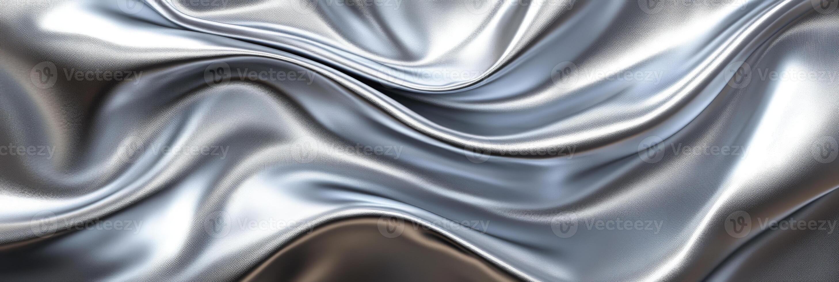 The design features a stunning metallic texture with smooth silver curves, creating a sophisticated modern background ideal for tech and luxury themes, radiating elegance and style photo