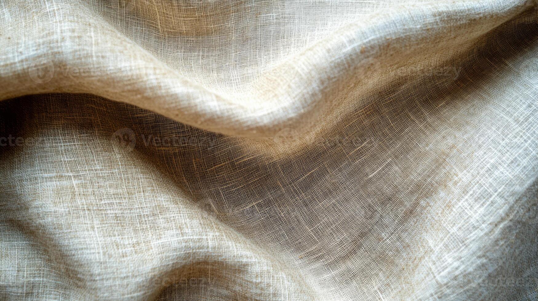The delicate beige linen fabric features beautiful waves, making it ideal for various design projects photo