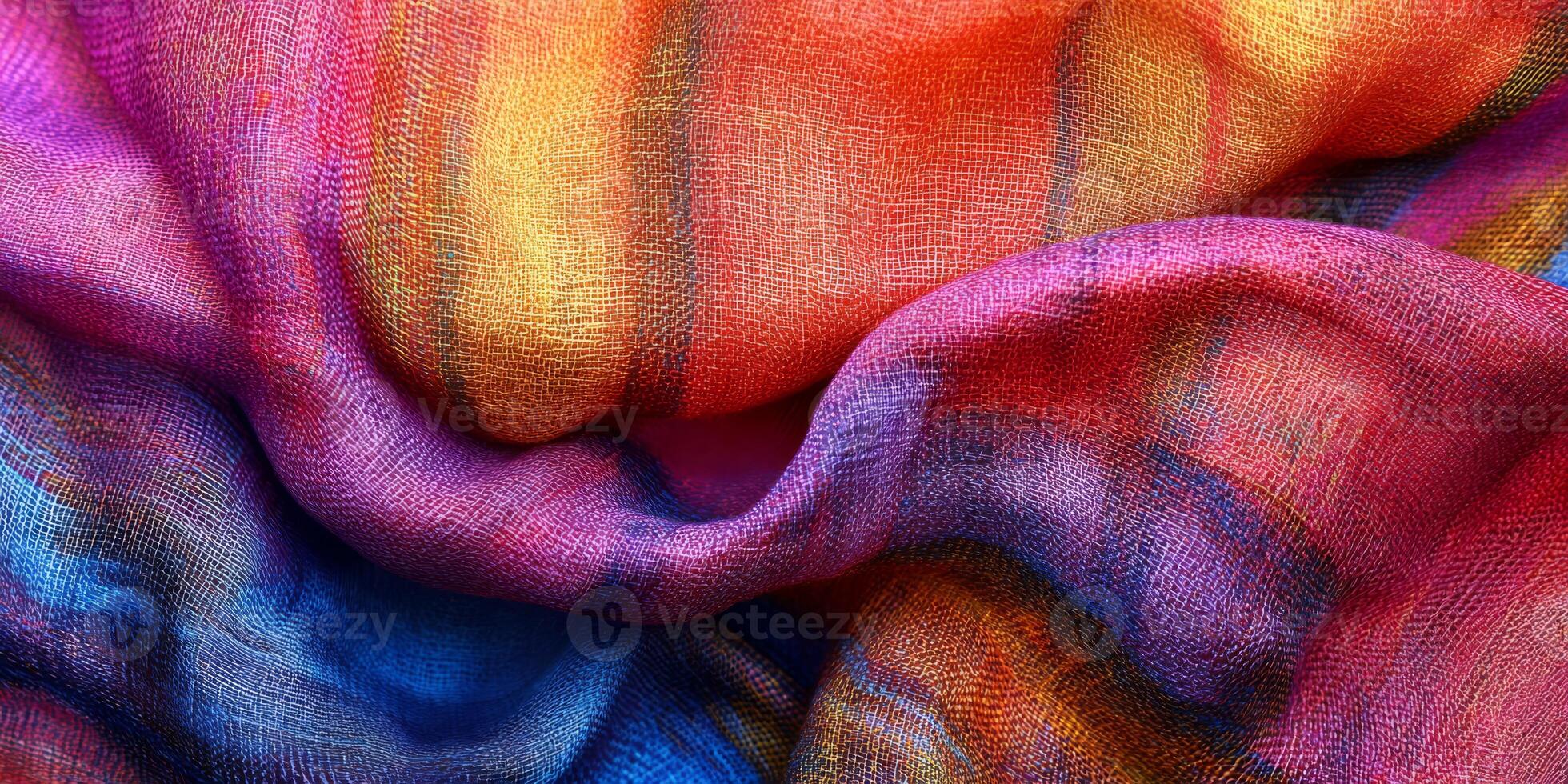 A captivating and mesmerizing display of colorful, flowing fabric textures that beautifully showcase vibrant hues photo