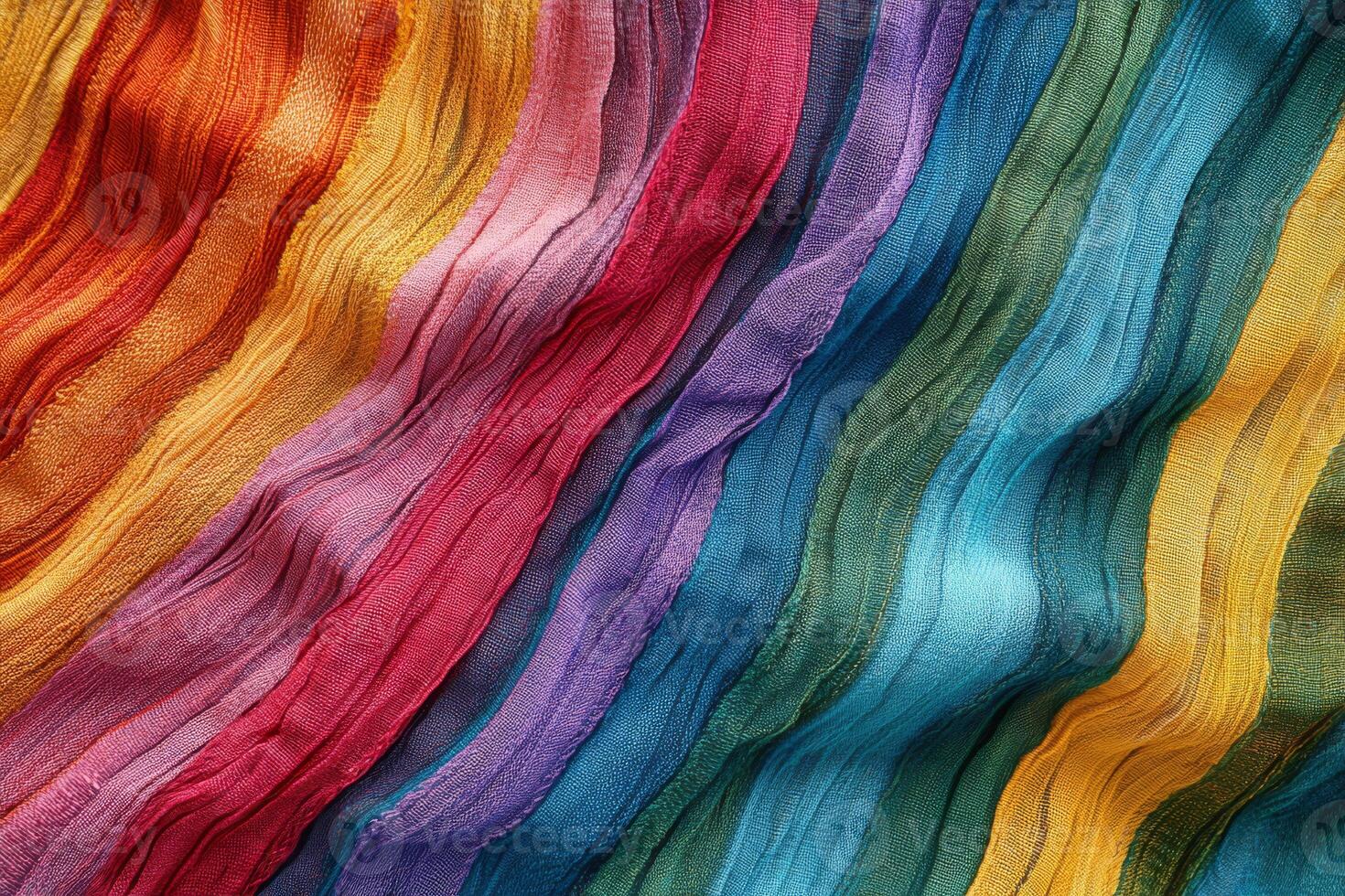 A captivating and visually stunning blend of wavy patterns that showcase vibrant colors in rich fabric textures photo