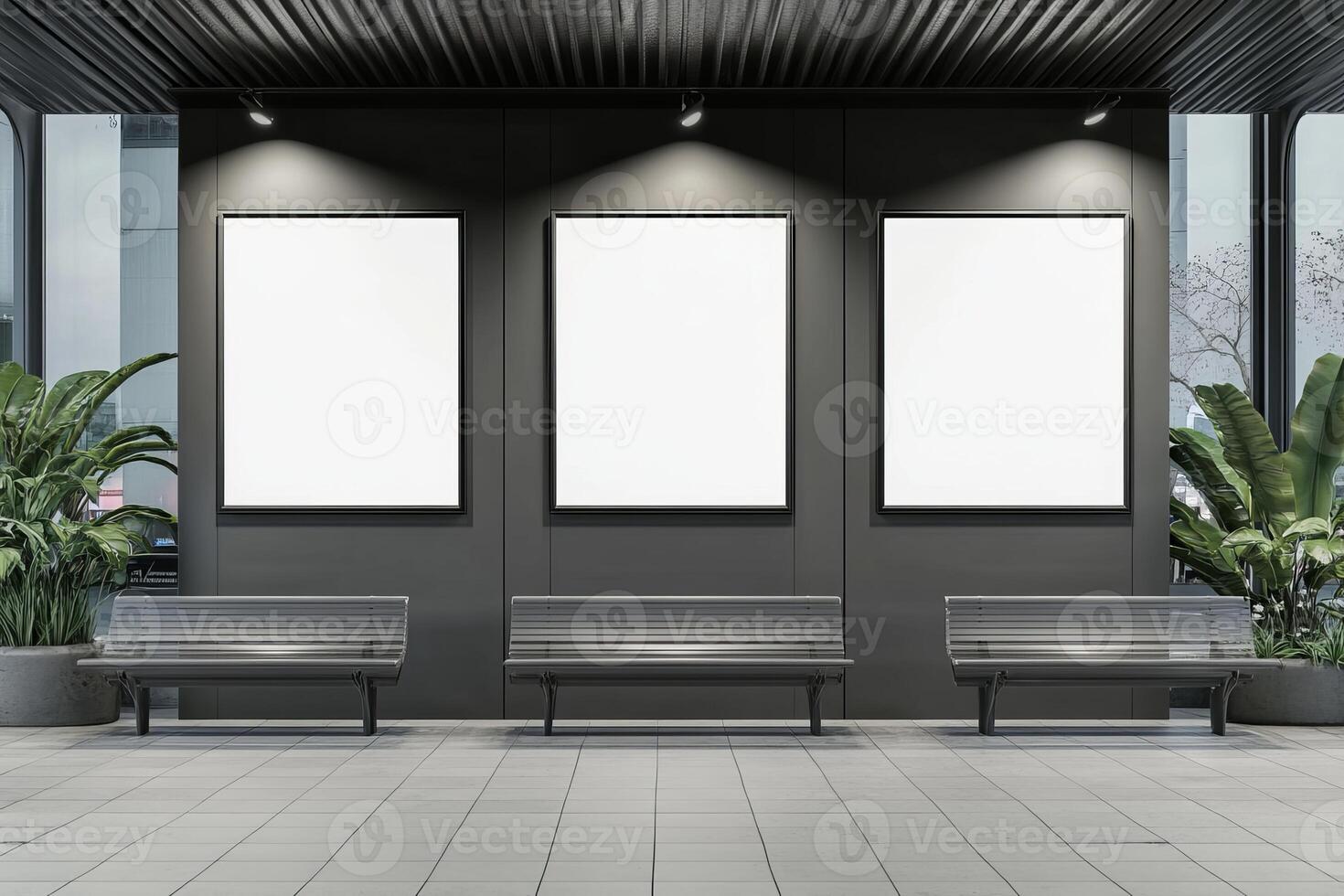 Discover versatile urban panels for advertising at bus stops and transit spots. Their modern design with greenery creates an inviting atmosphere that attracts and engages potential customers photo