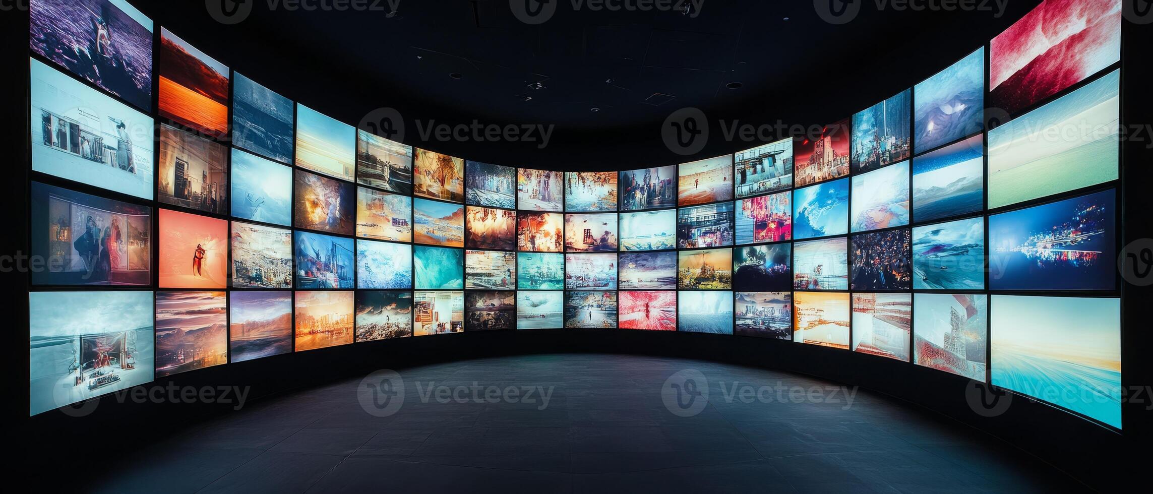 A captivating and immersive multimedia streaming wall that features a diverse array of colorful channel images designed to evoke a unique sense of excitement, engagement, and endless entertainment photo