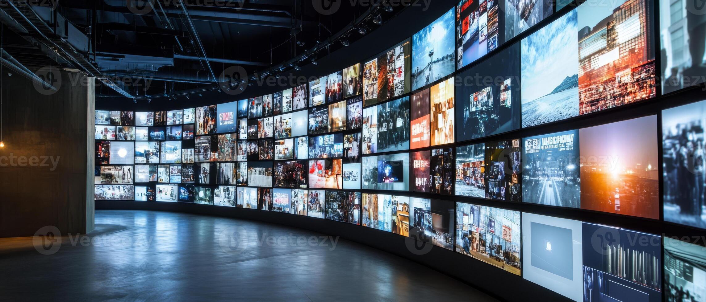 A captivating multimedia streaming wall that showcases a stunning and vibrant array of colorful channel images, making it perfect for entertainment purposes and visual engagement for all viewers photo