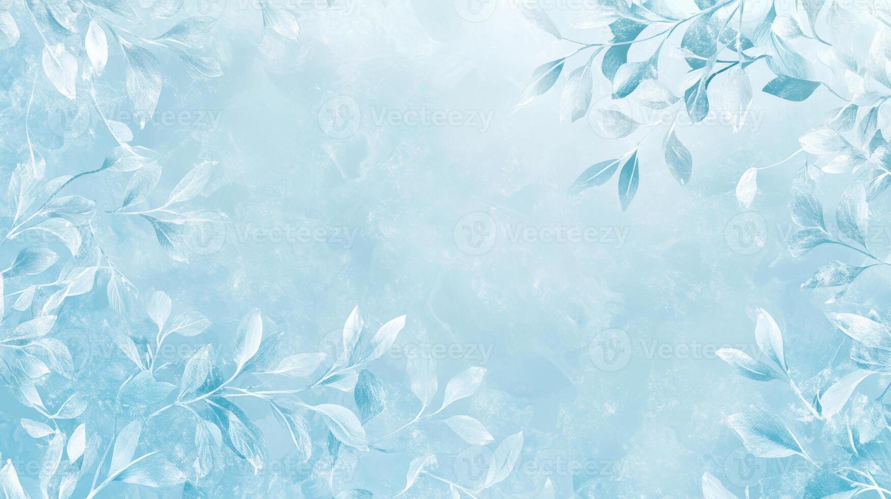 This captivating design features a beautiful light blue background, gracefully adorned with intricate leaf shapes, creating a charming winter atmosphere that truly draws you in and enchants you photo