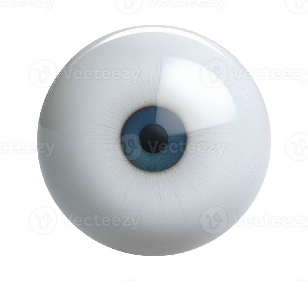 An eye with a white ball on a transparent background png