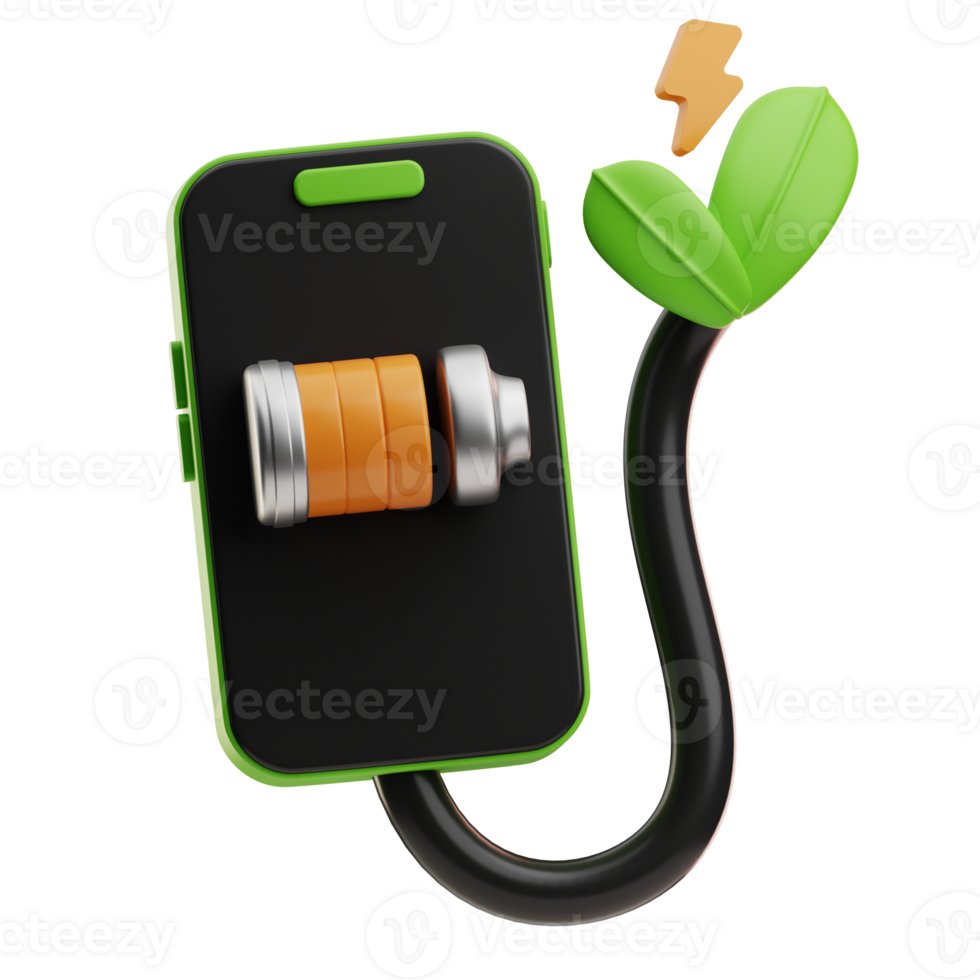 Charging Sustainable energy illustration 3D png