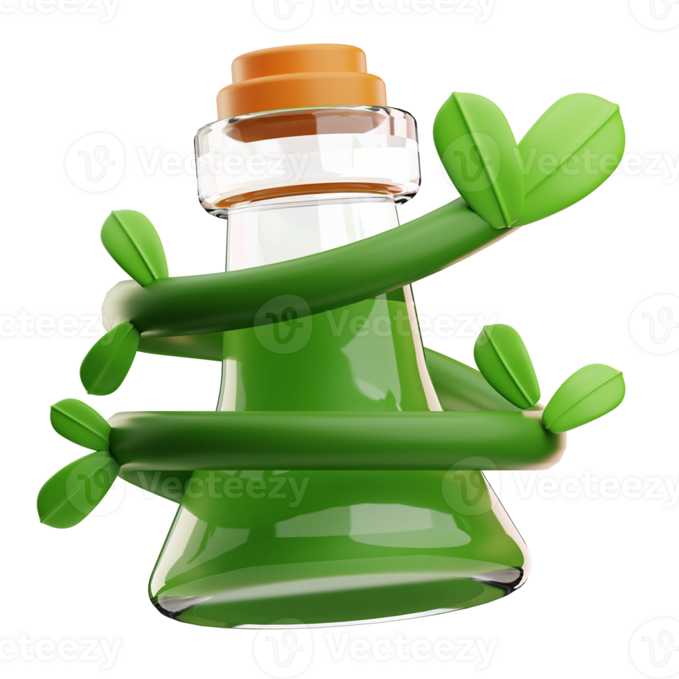 Flask Sustainable energy illustration 3D png