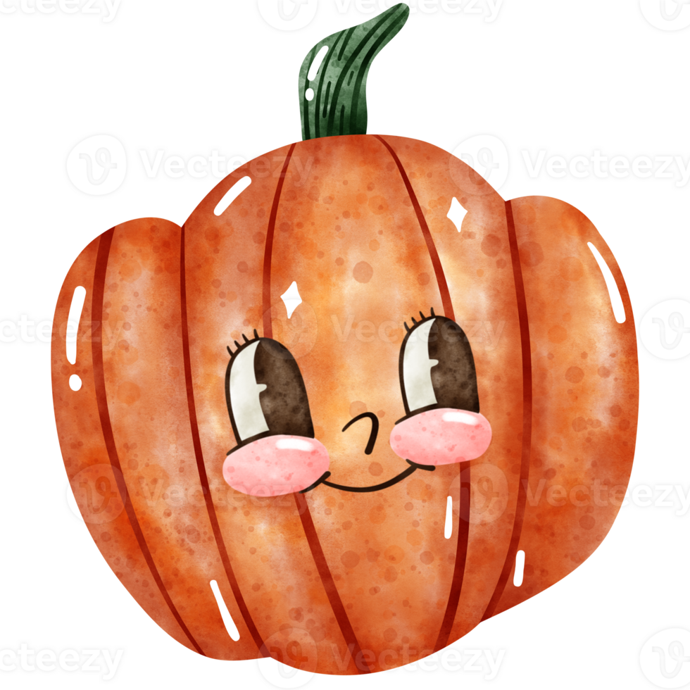 Halloween pumpkin, retro, groovy style png