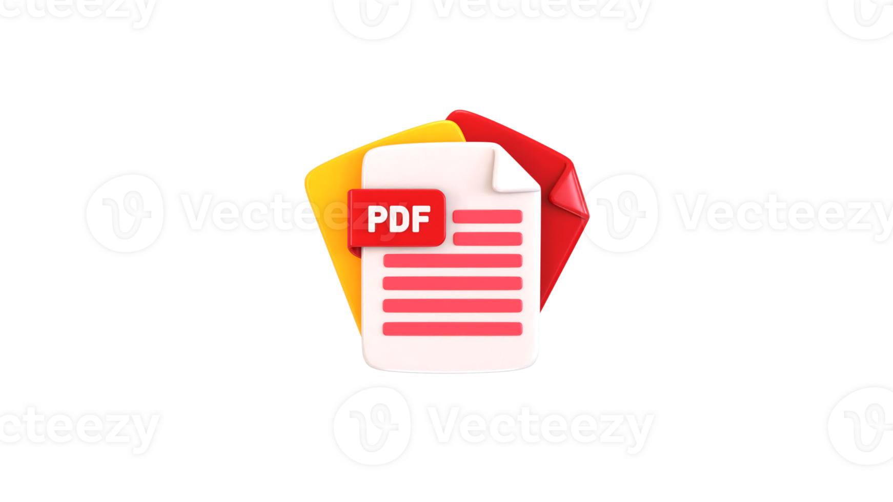 PDF file icon in 3D style icon illustration png