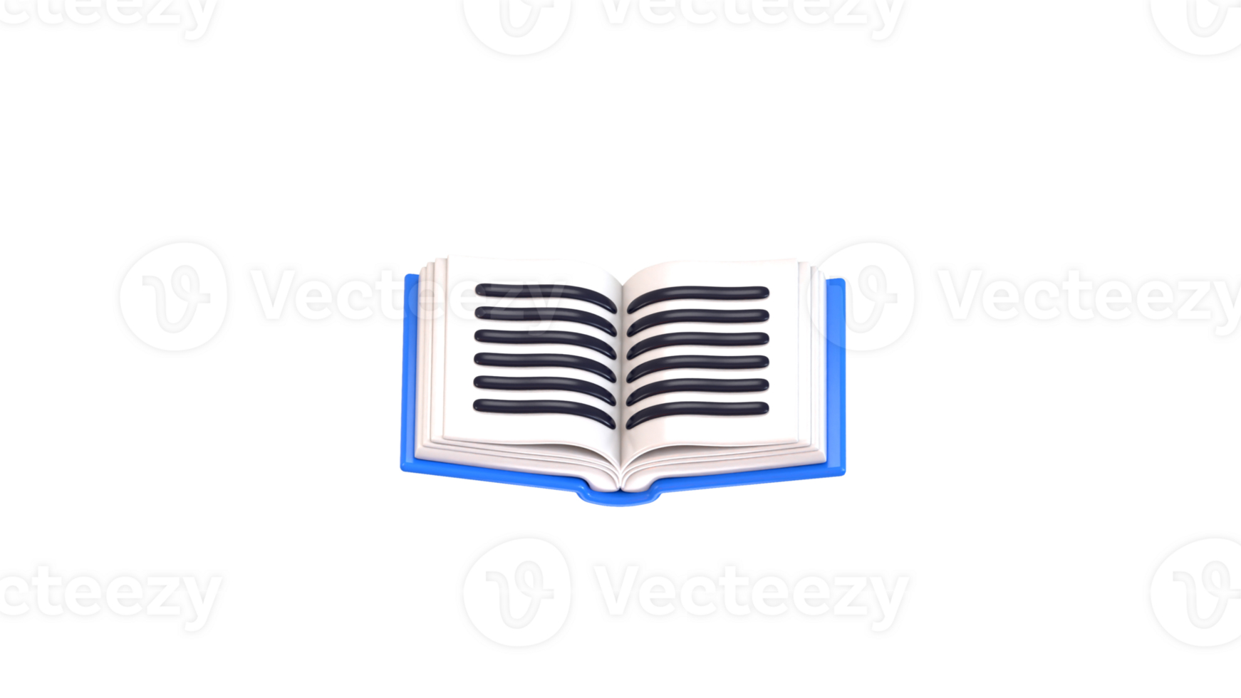 Open book icon 3d render concept of 3d education icon illustration png