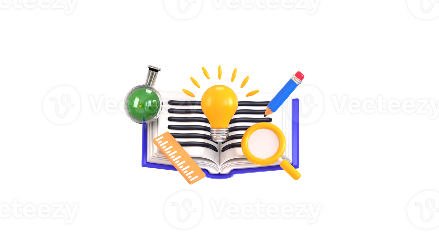 Education icon 3d rendering illustration png