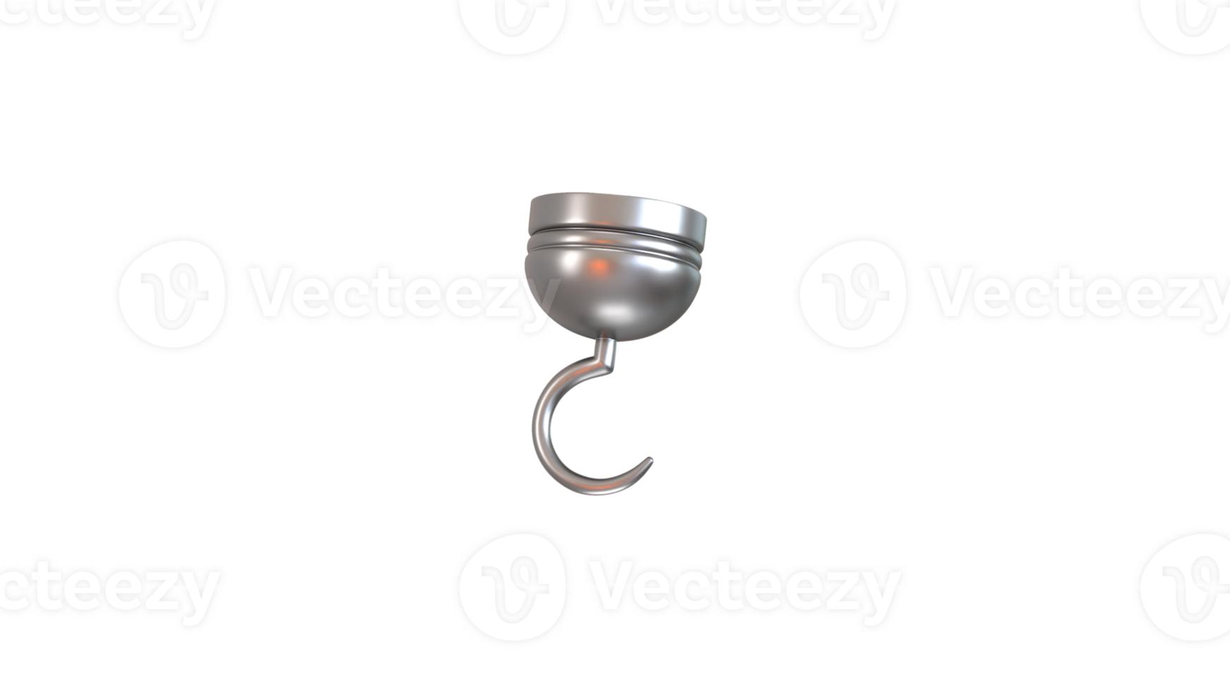 Pirate hook icon 3d rendering illustration png