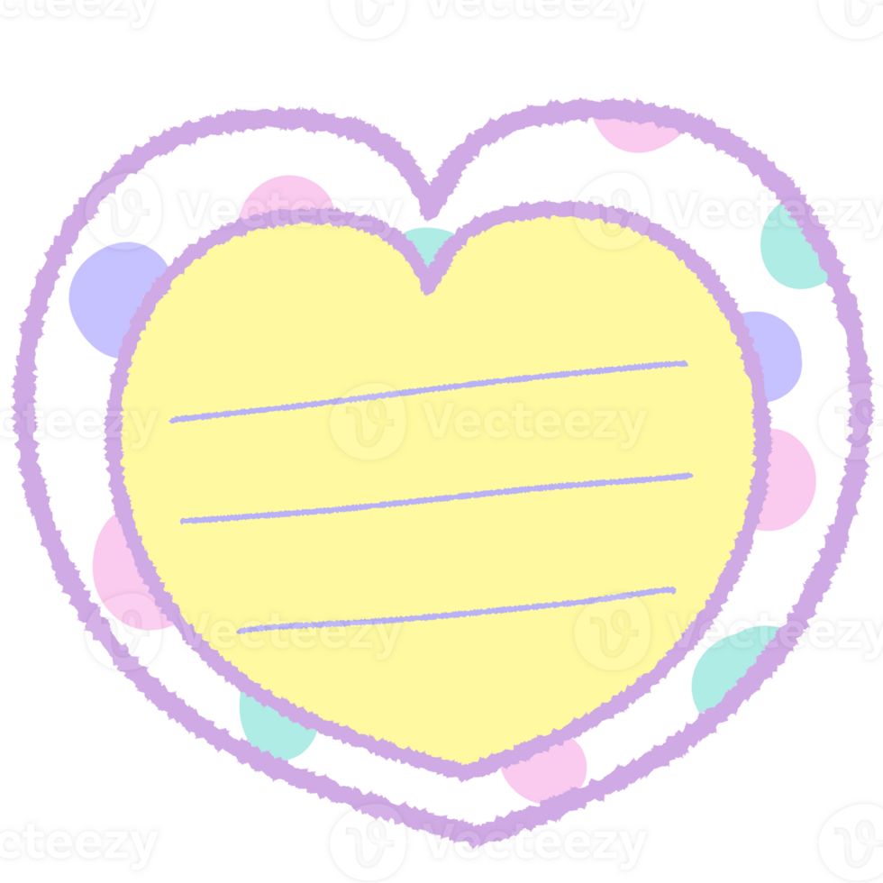 cute heart note frame png