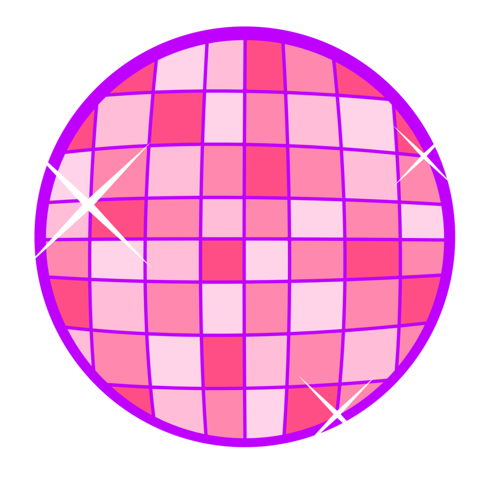 A shiny purple disco ball surrounded by a white background, reflecting light and creating a fun, party atmosphere png
