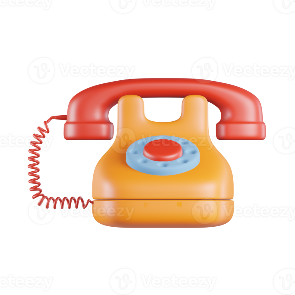Téléphone câble 3d icône png