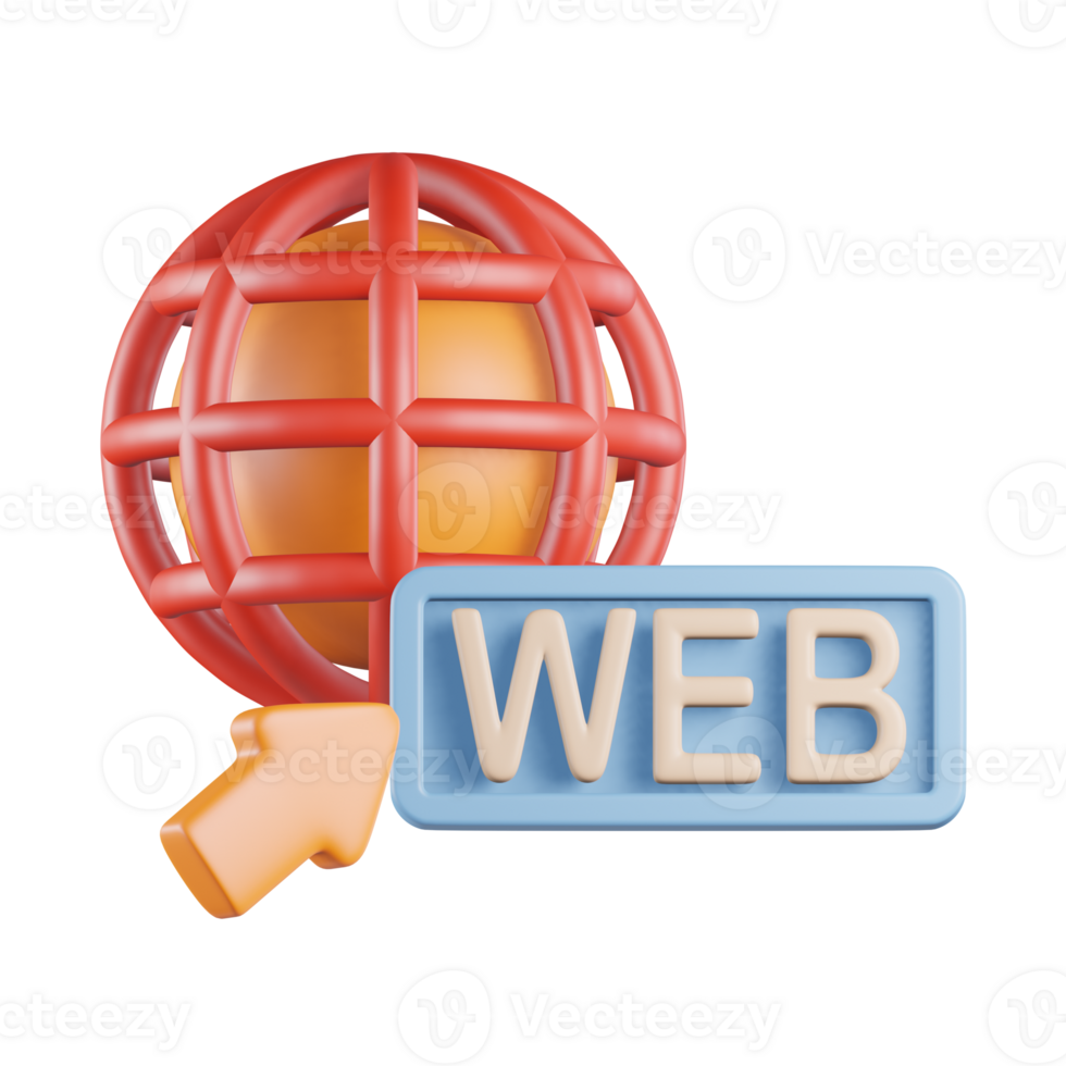Click Globe Web 3D Icon png