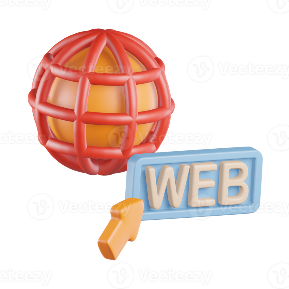 Cursor Network Web 3D Icon png