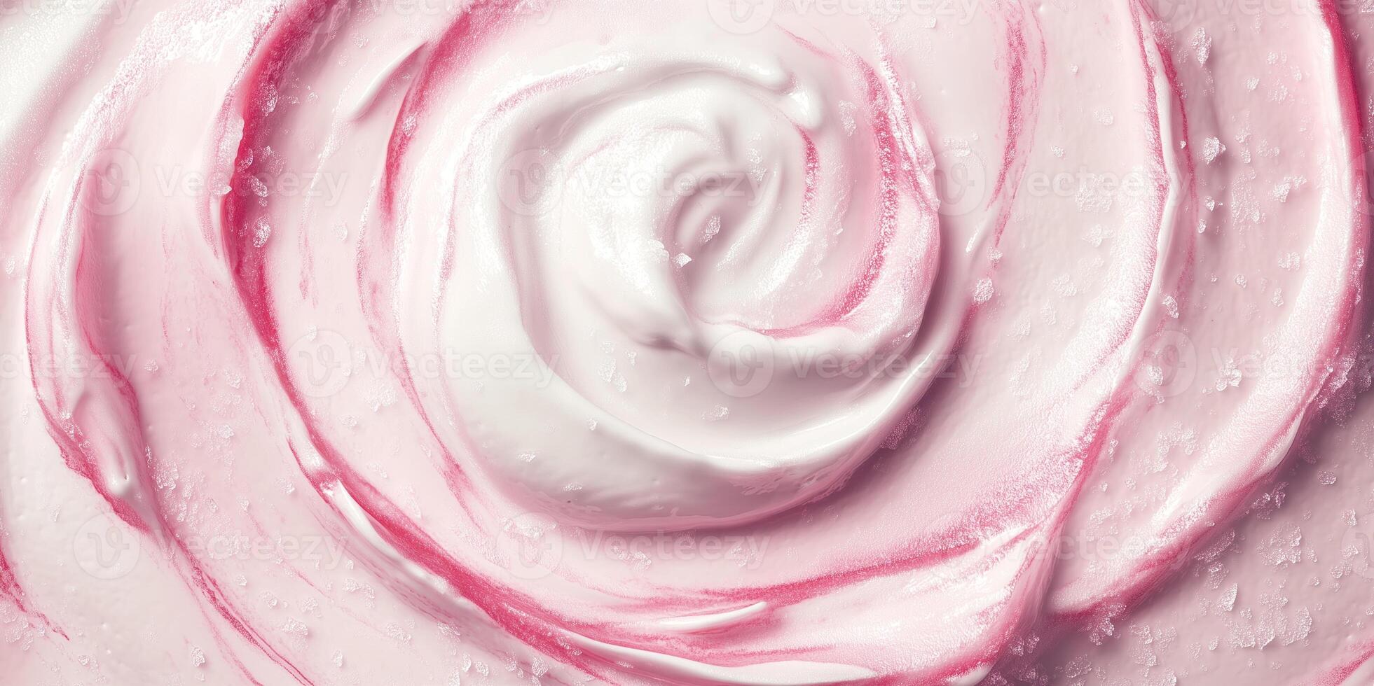 Close-up of frozen yogurt swirl with visible ice crystals and smooth texture photo