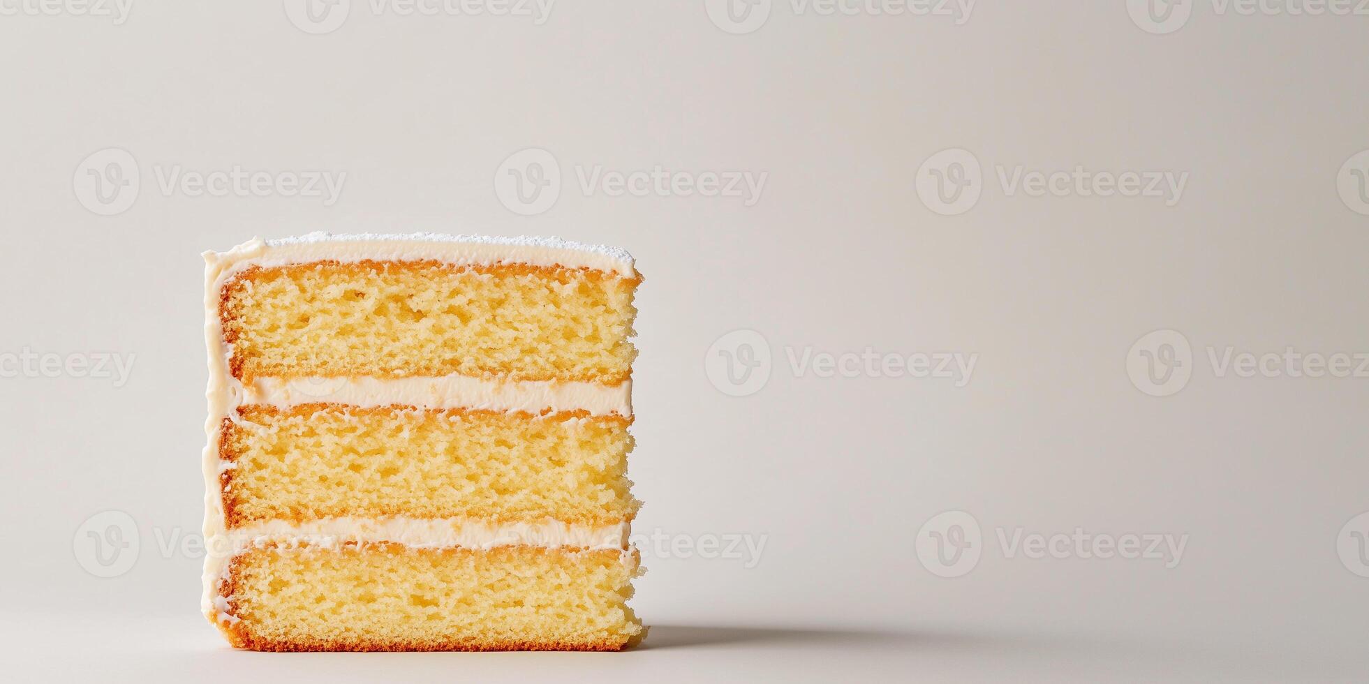 Layer cake at bottom left with clean cut showing even layers inside photo