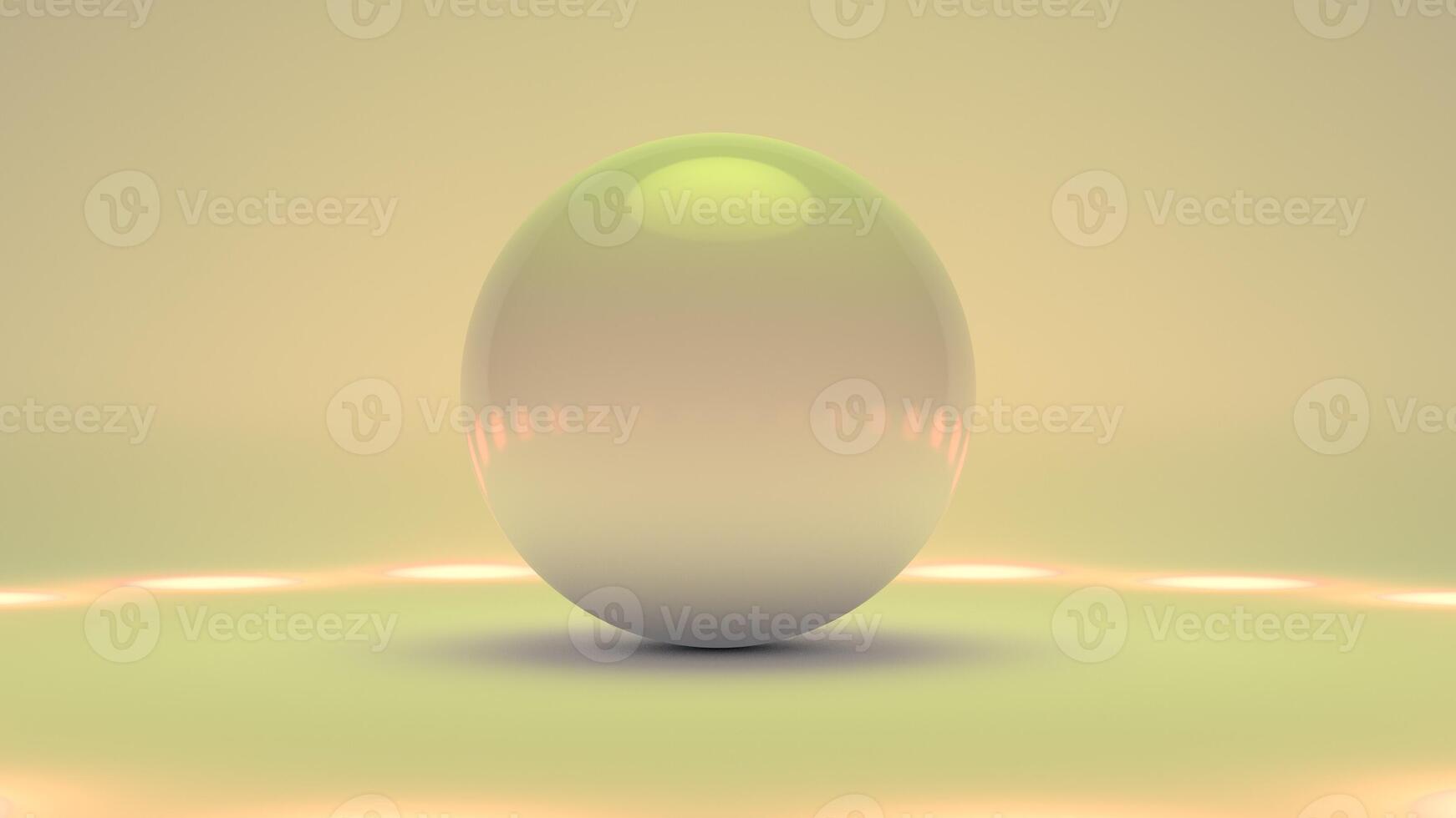 a white reflected sphere in a studio photo