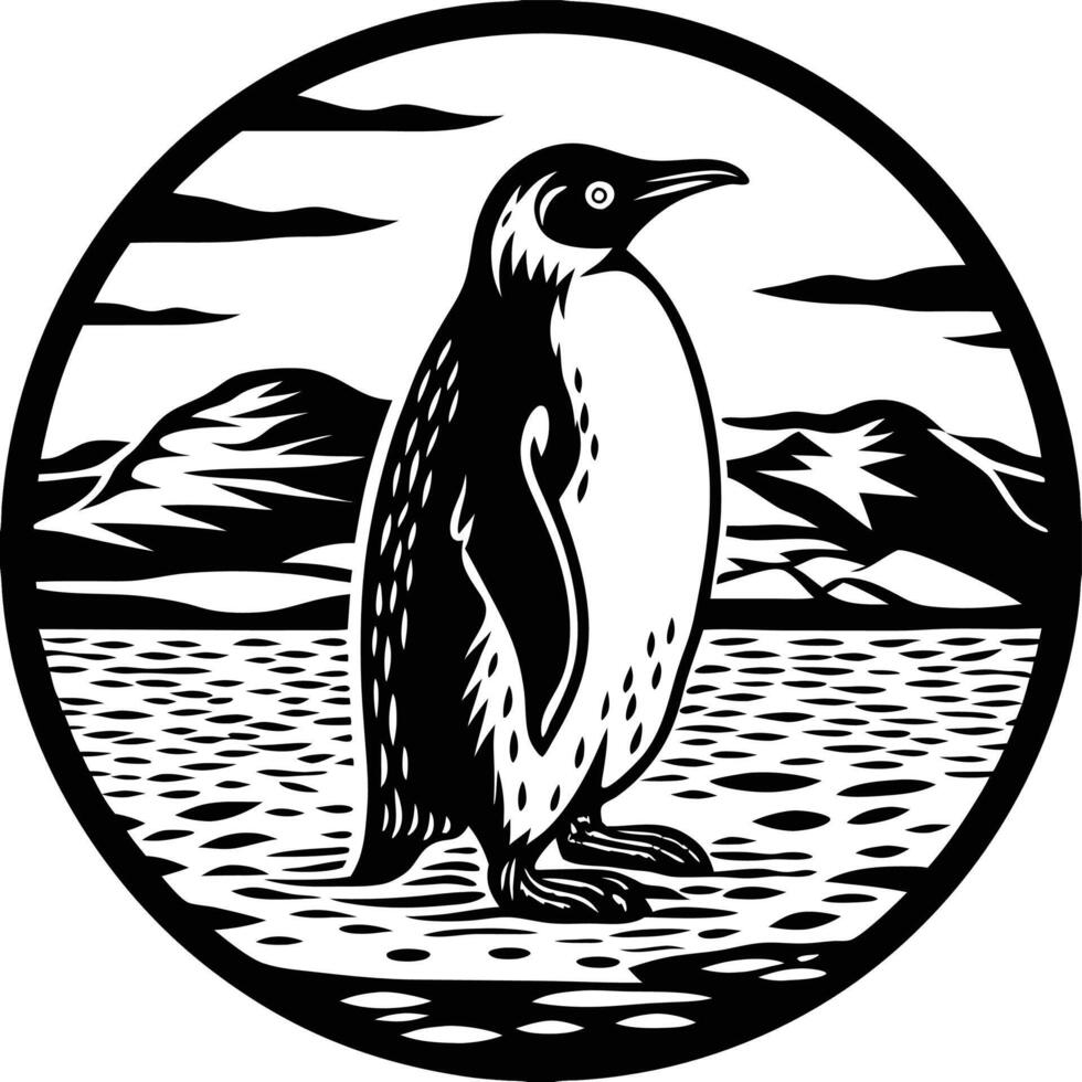 Penguin and iceberg vector