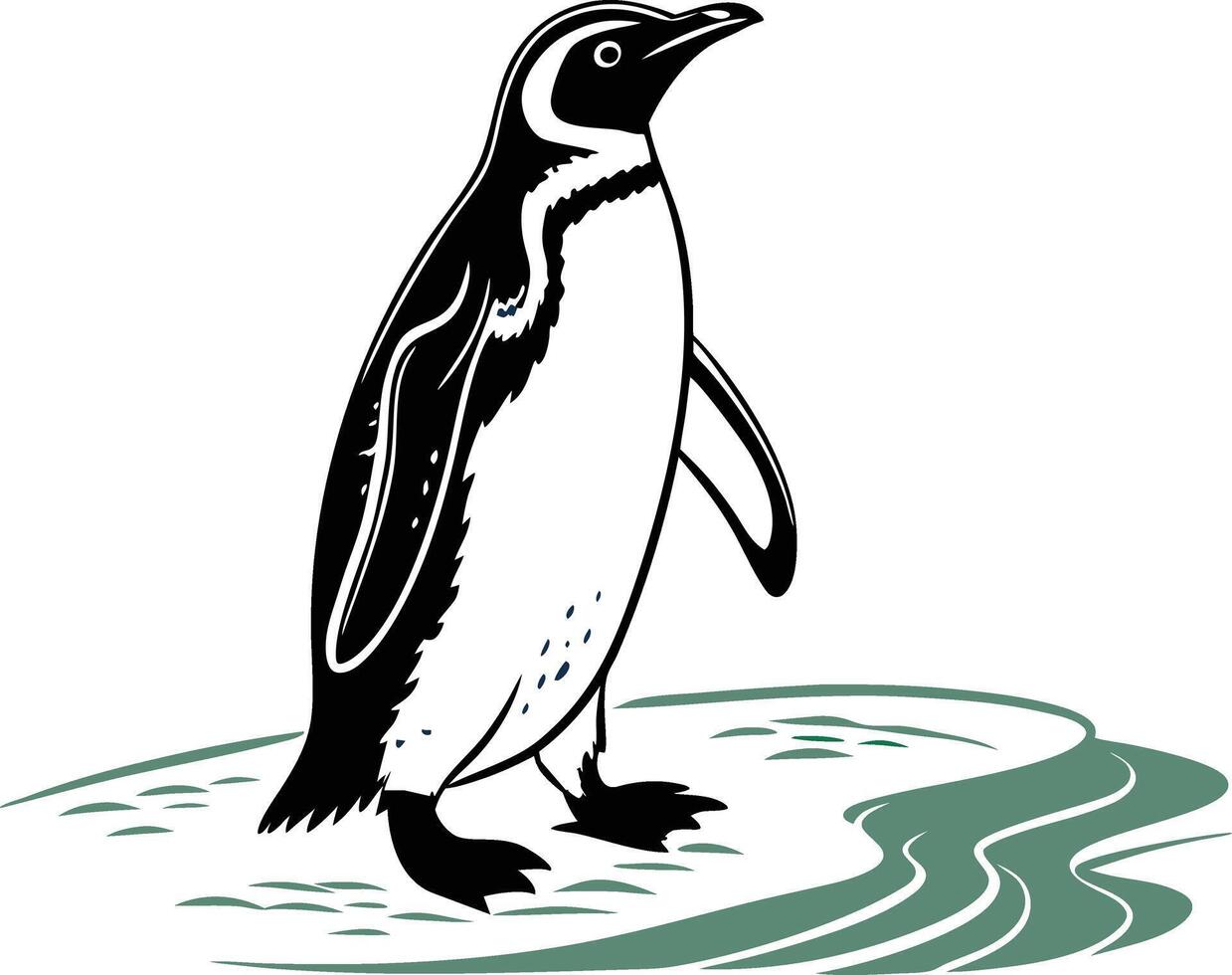 Emperor Penguins and the Antarctic Waters vector