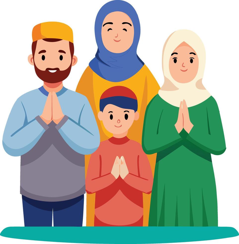 Happy Family of Four vector