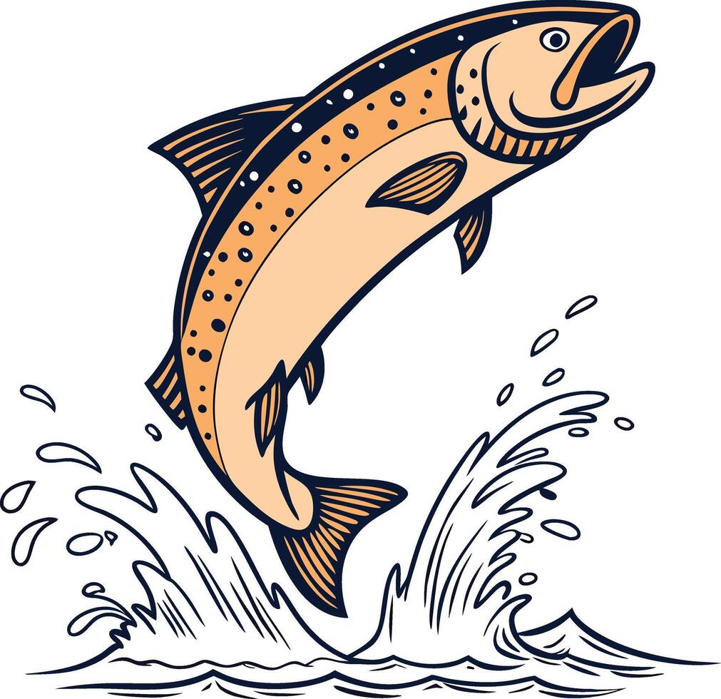 A fish jumping out of the water vector