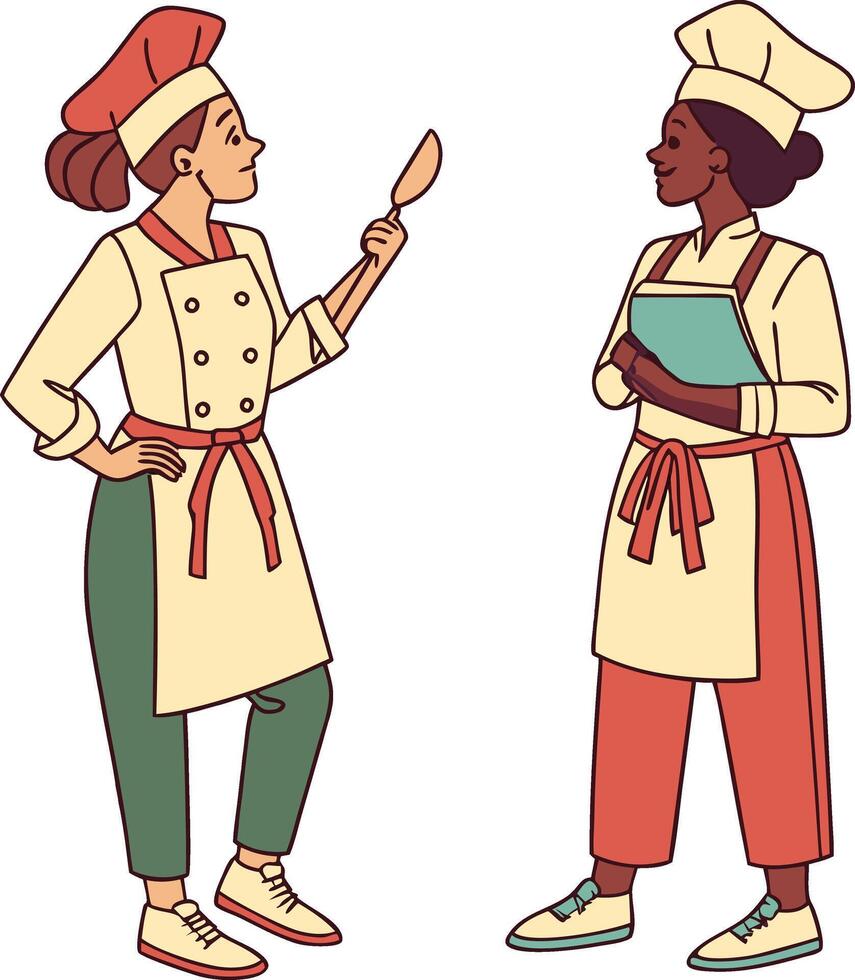 Chef Professional Woman Icons vector